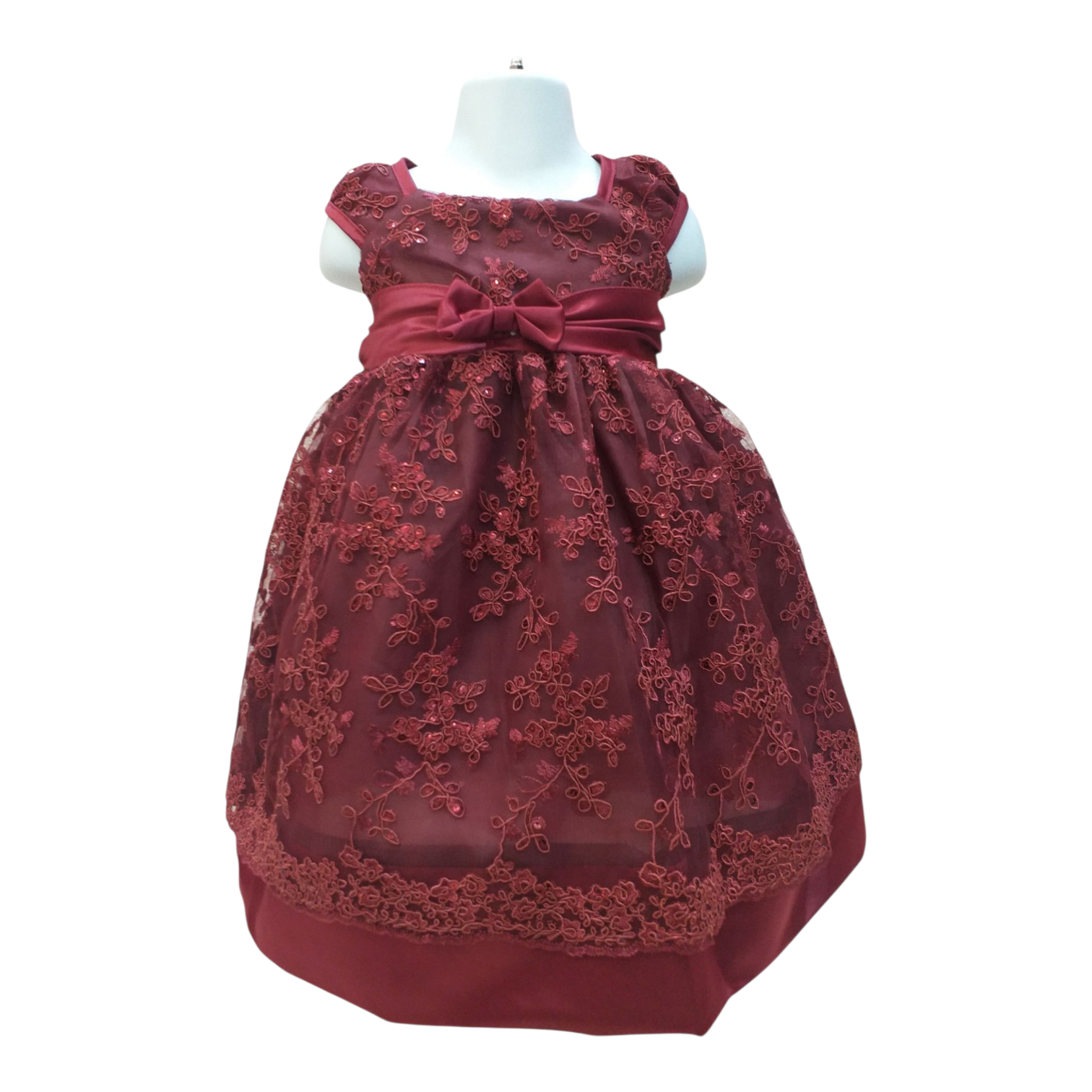 Vestido Vino Organza