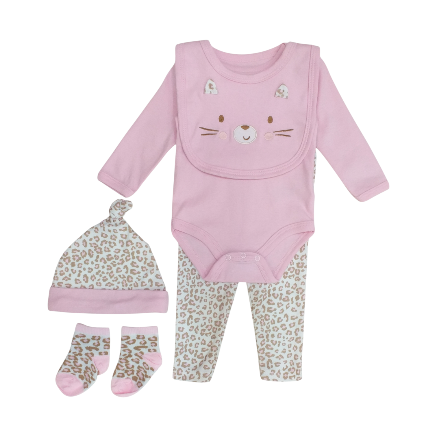 Conjunto Babero Gatita Rosa