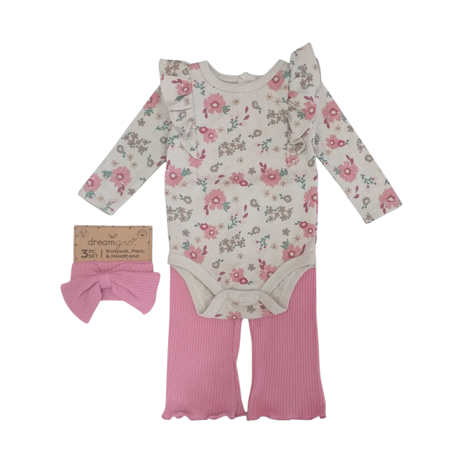 Conjunto Body Flores Pants Rosa