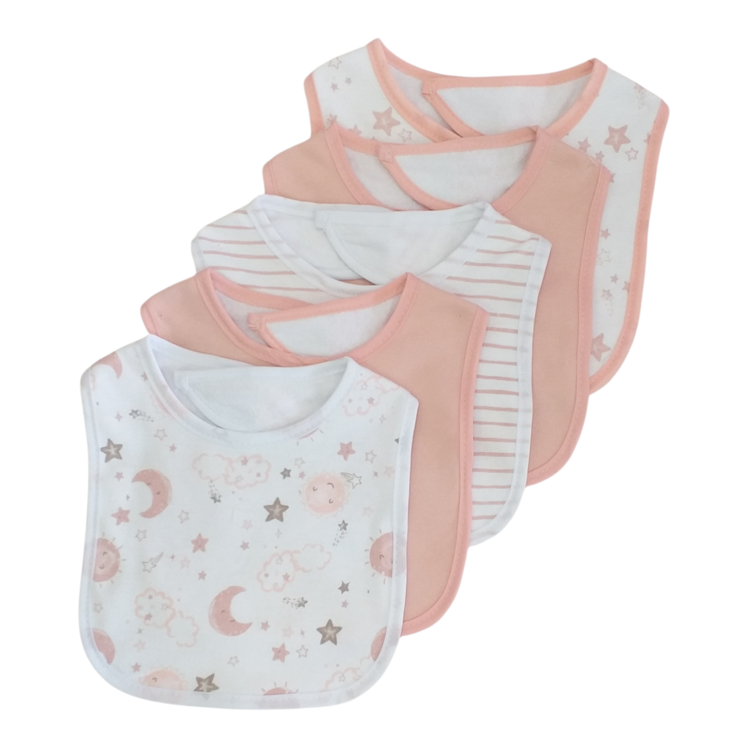 Set 5 Baberos Lunas Coral