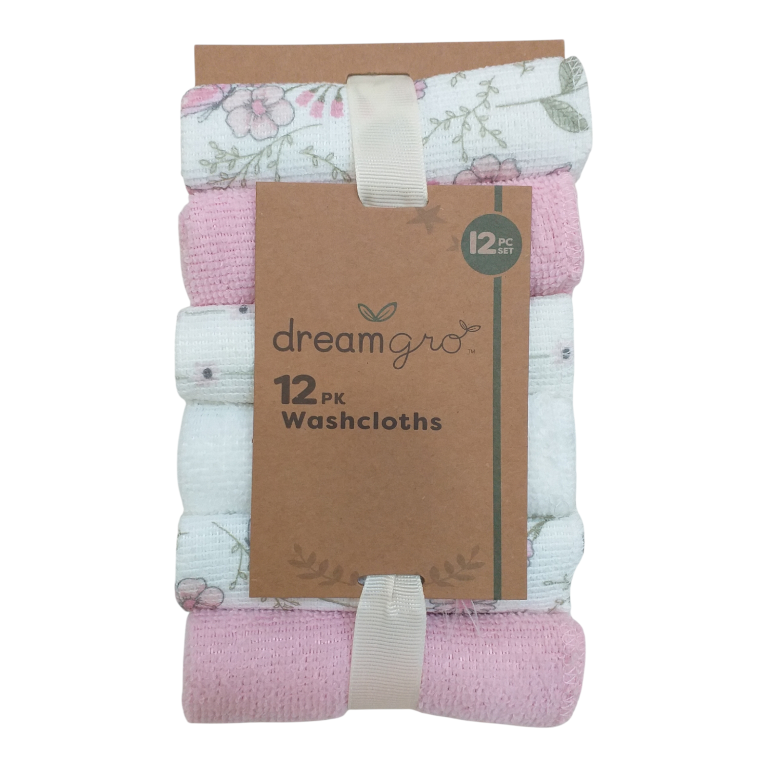 Set 12 Toallitas Rosa Flores