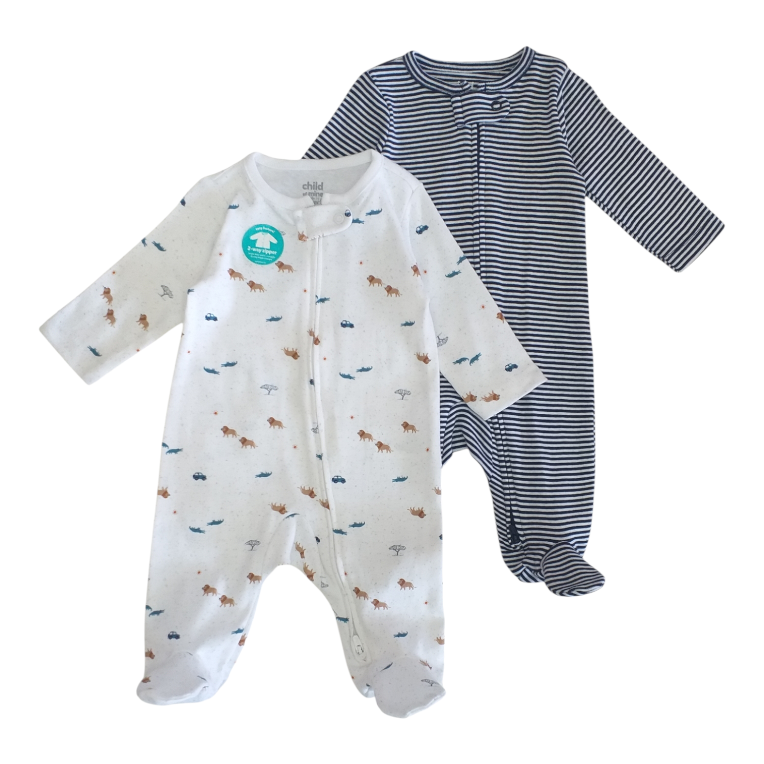 Set 2 Pijamas Safari Blanco-Azul