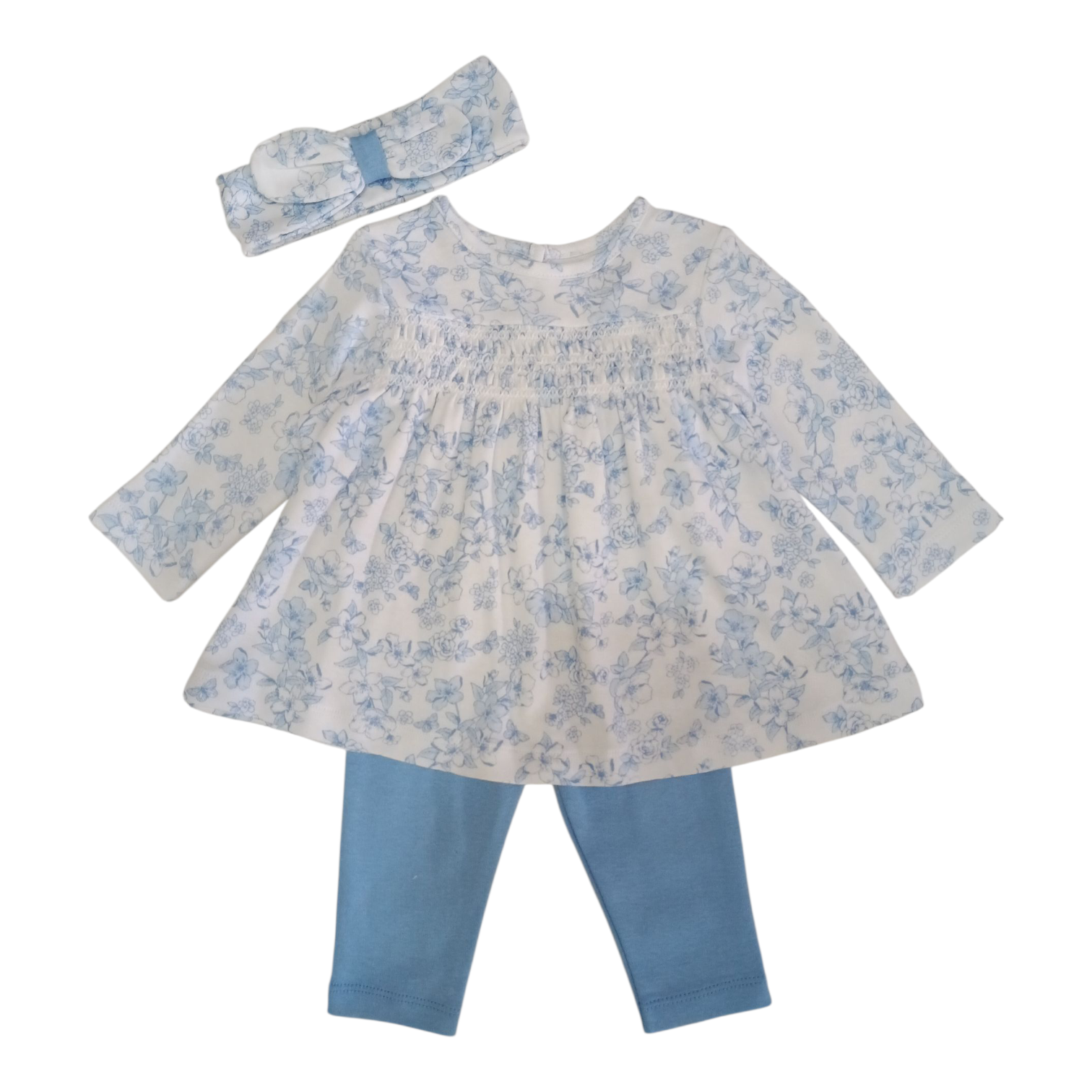 Conjunto Túnica Flores Celeste