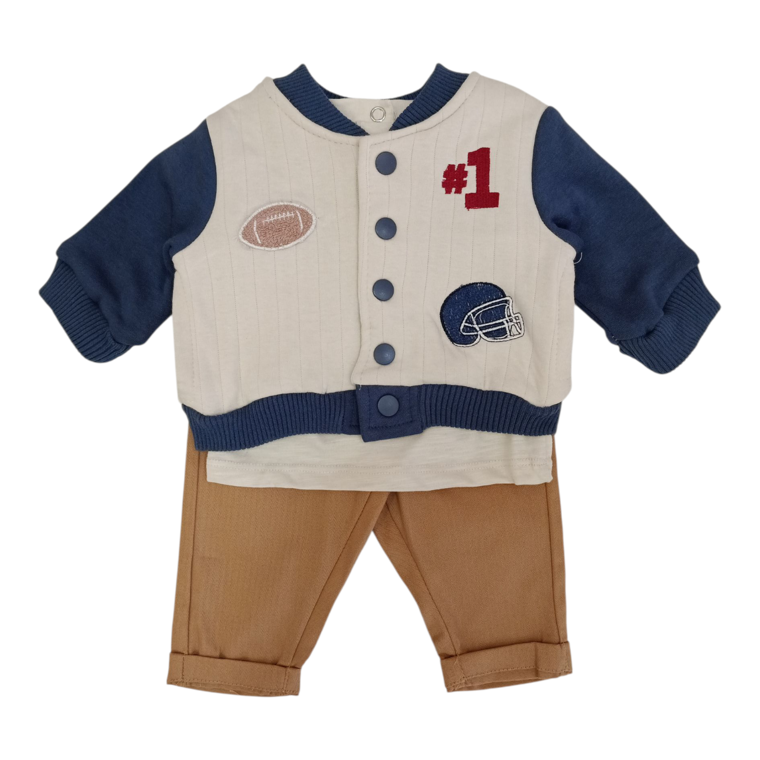 Conjunto Sueter Beige-Aazul