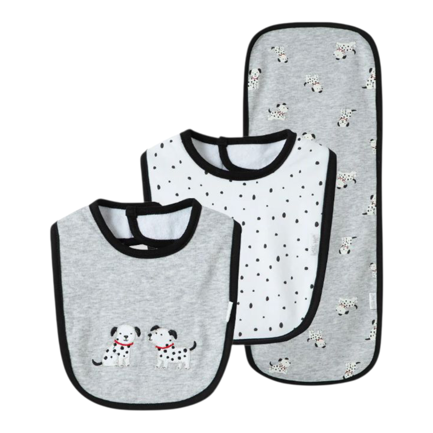 Baberos Perritos Gris Blanco