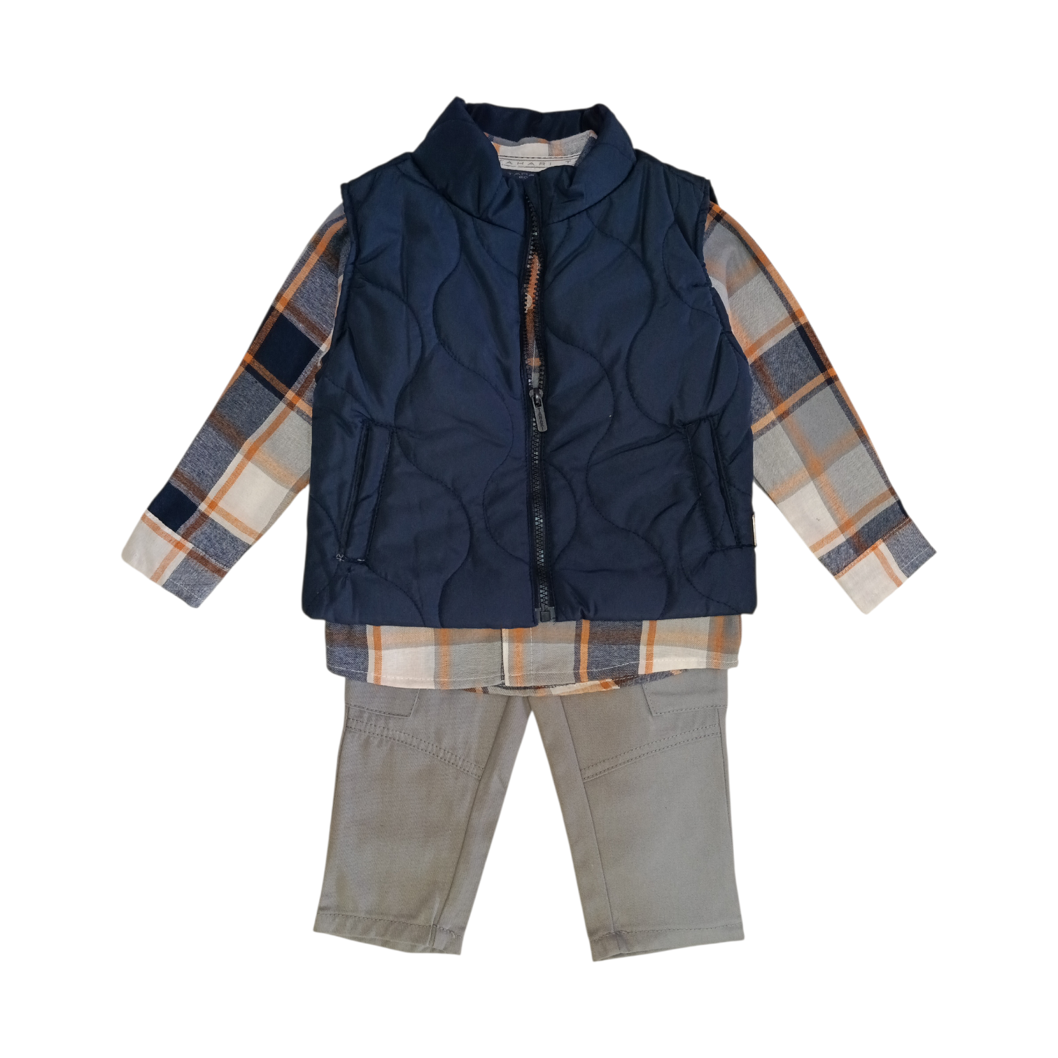 Conjunto Chaleco Azul Cuadros