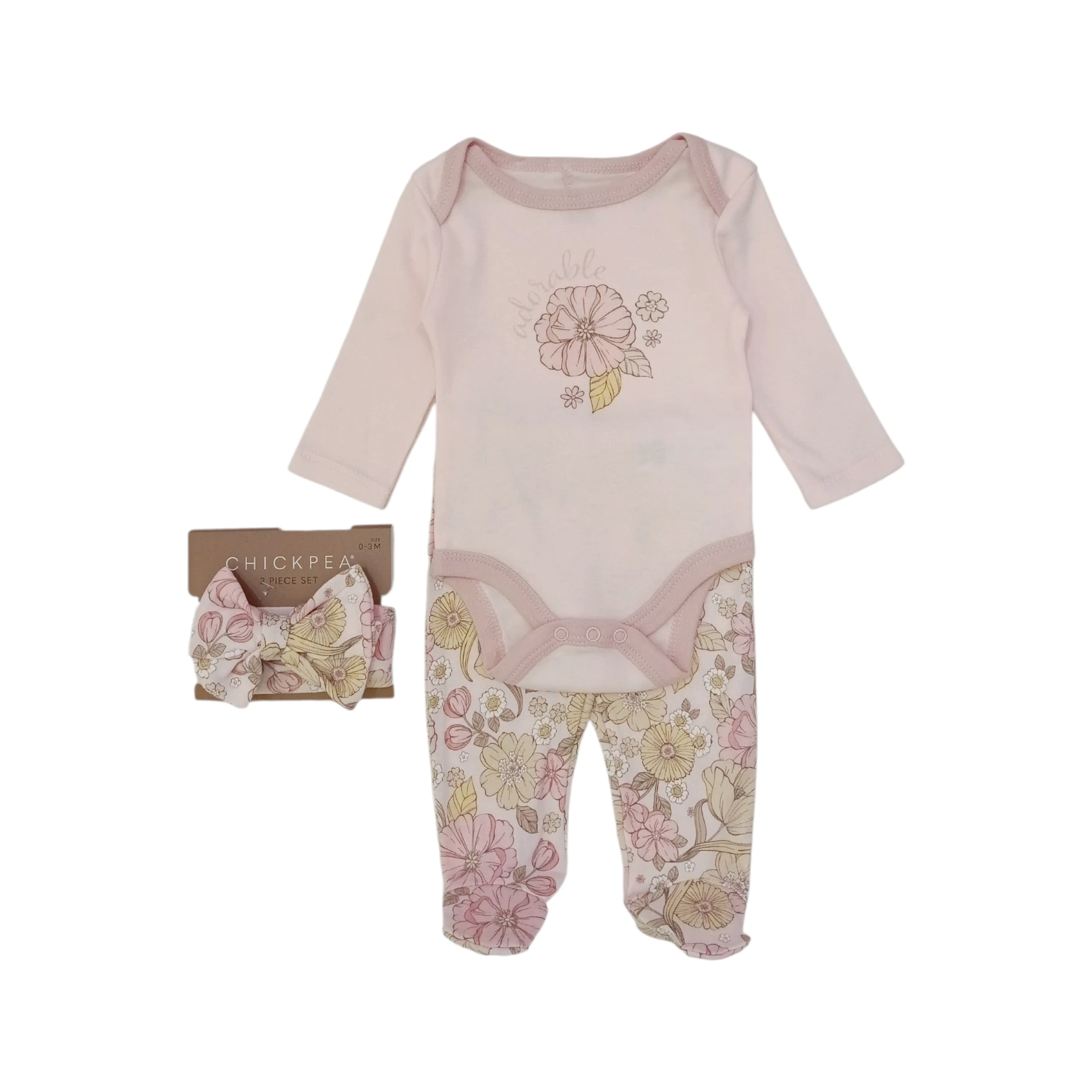 Conjunto Body Flores Rosa