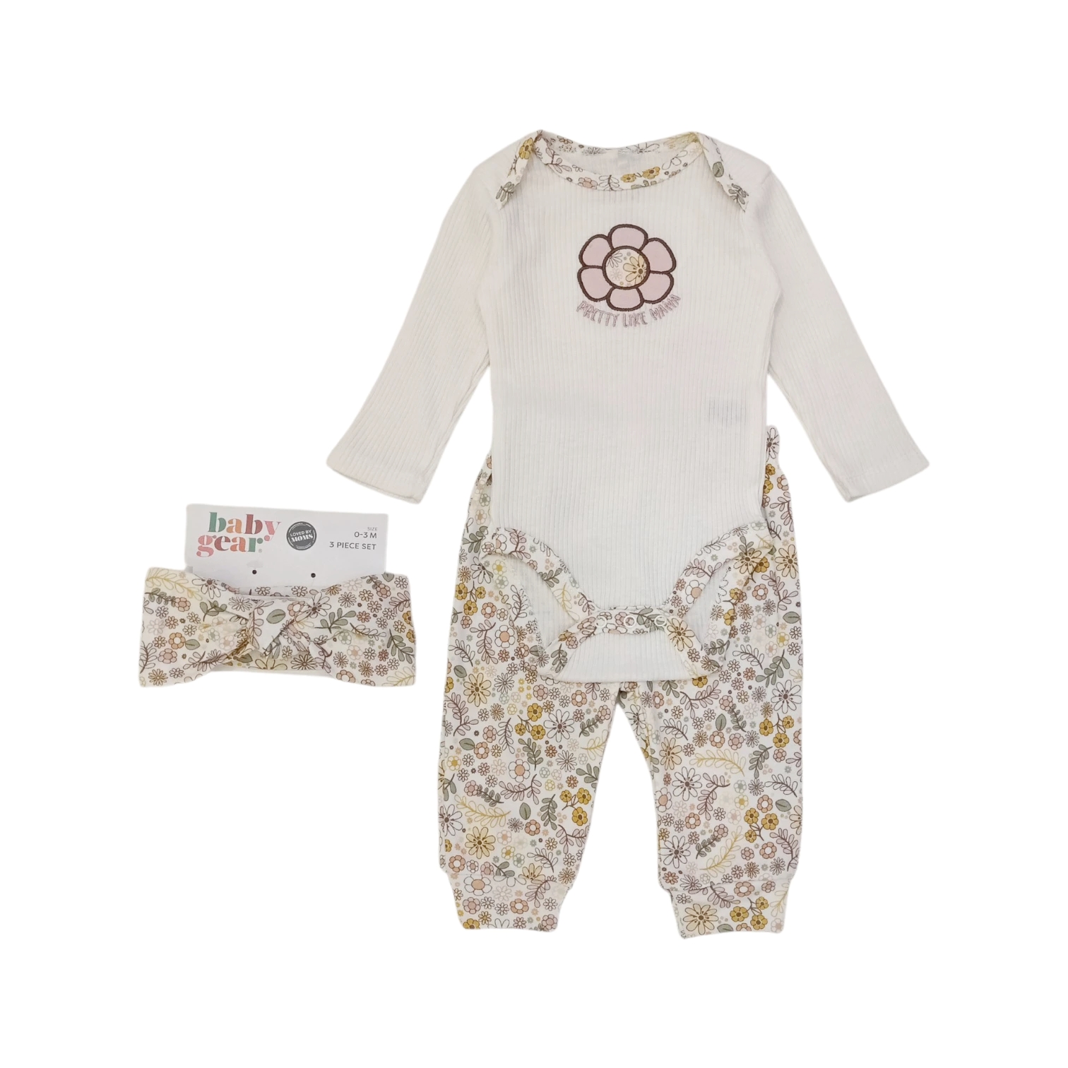 Conjunto Body Flores Blanco