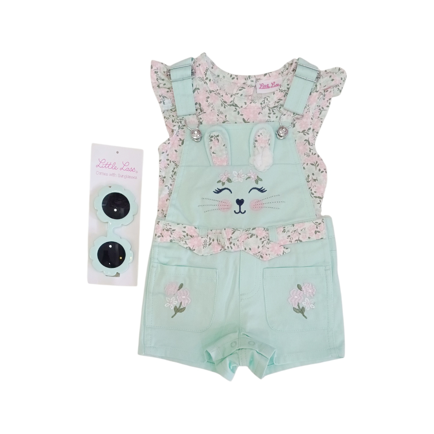 Overall Conejita Aqua Flores