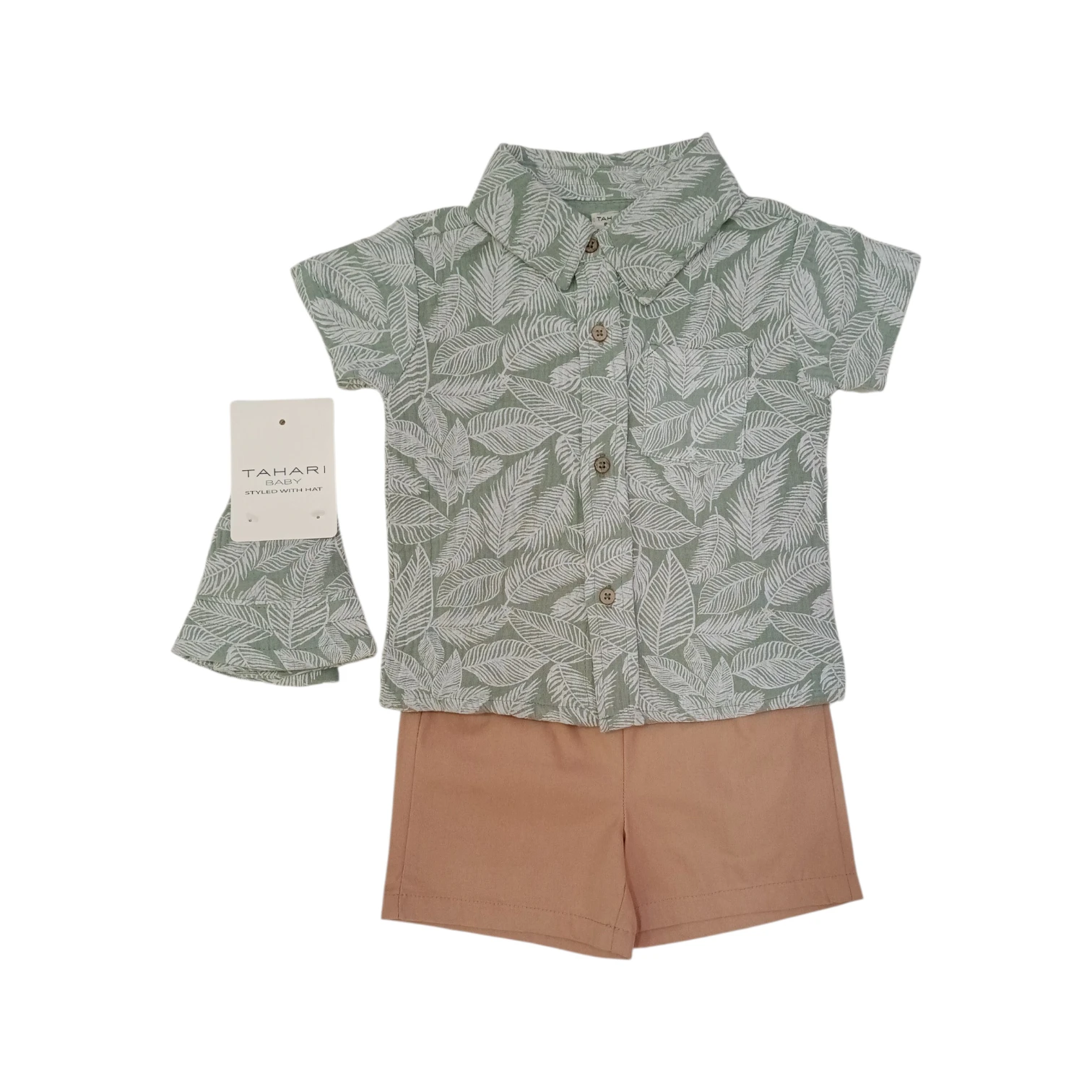 Conjunto Camisa Hojas Verde