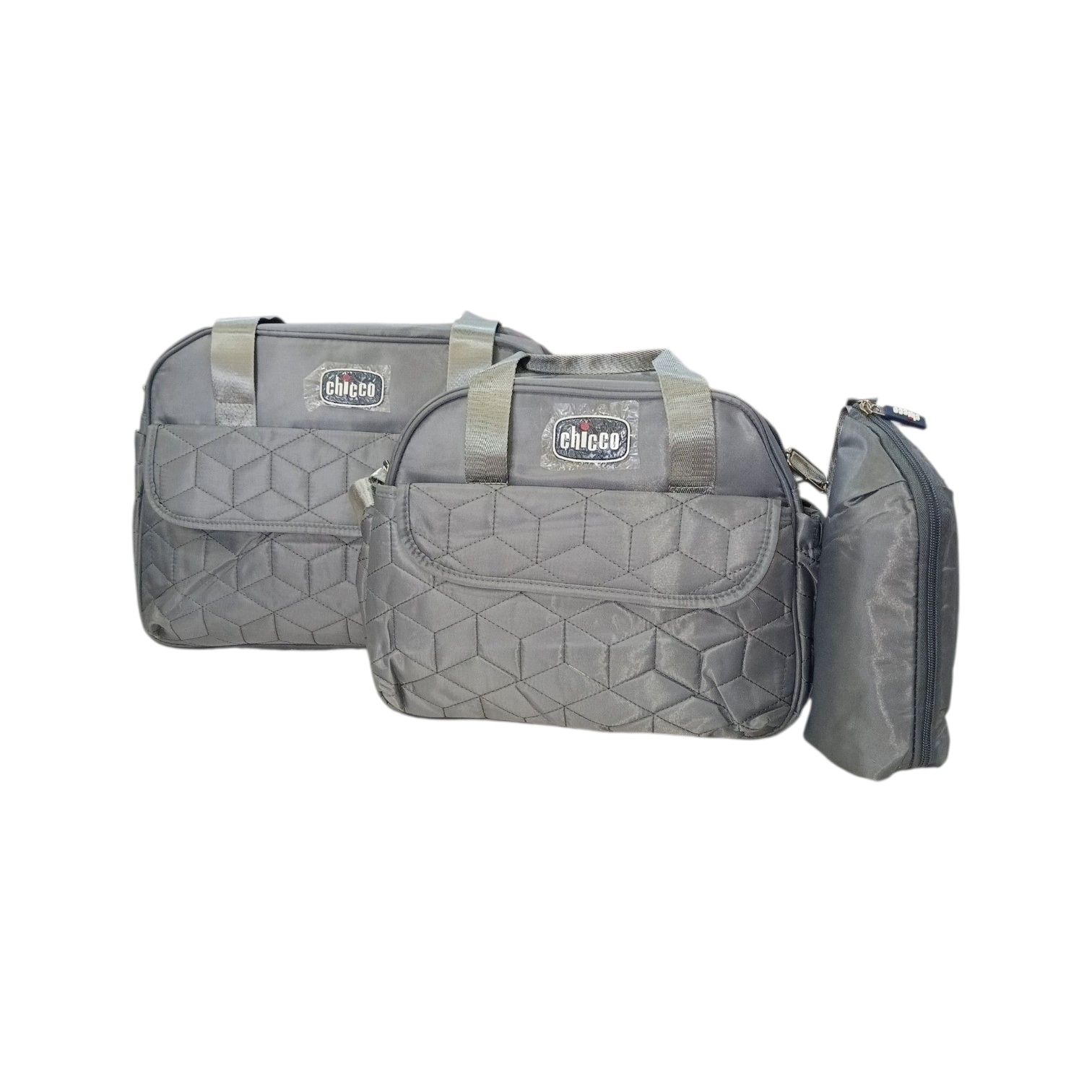 Set Pañaleras Gris Bolso