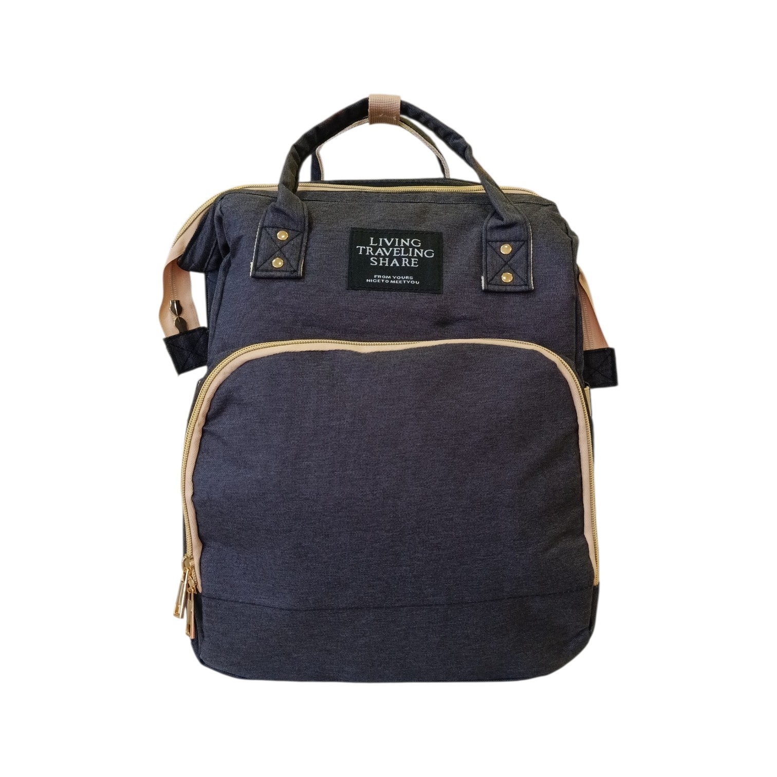 Pañalera Mochila Negra C/Cuna