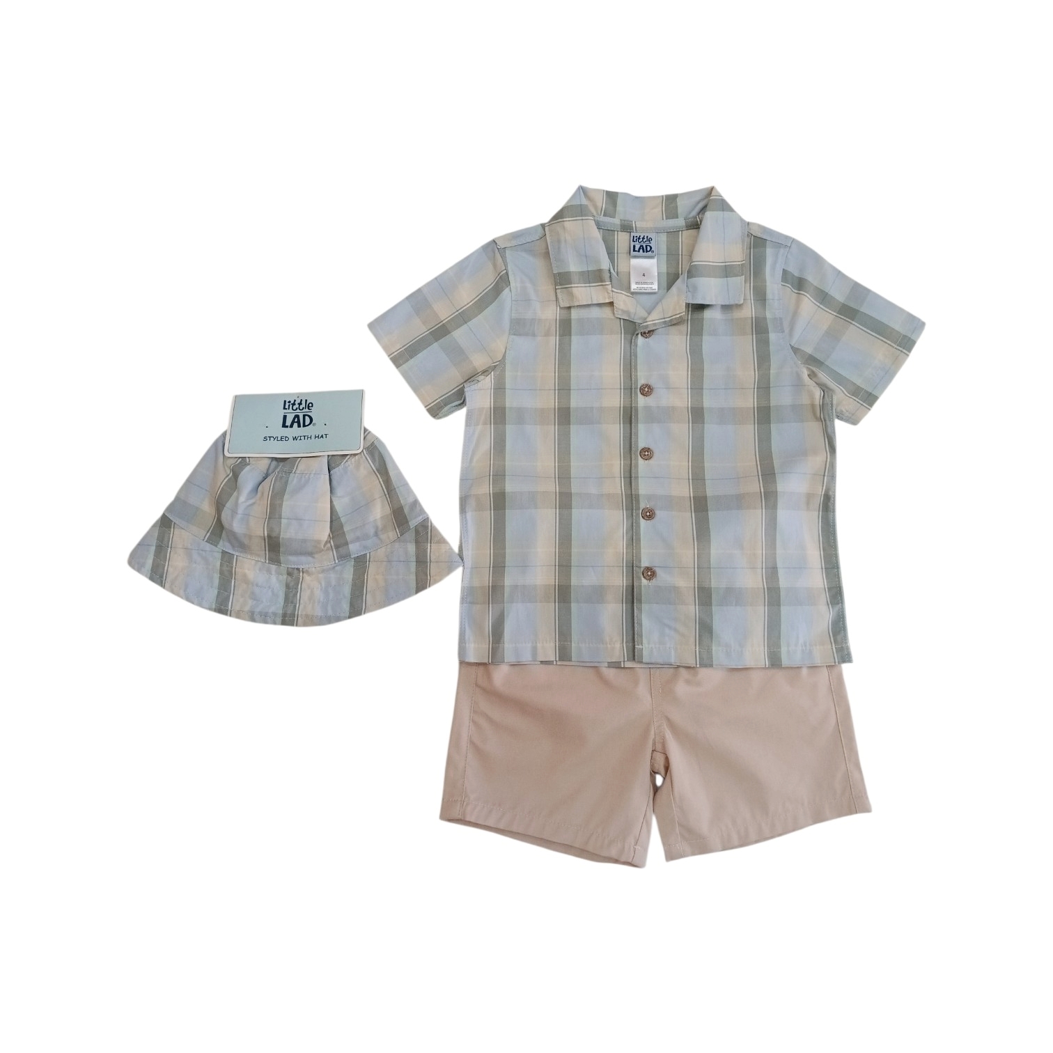 Conjunto Camisa Cuadros Celeste Short