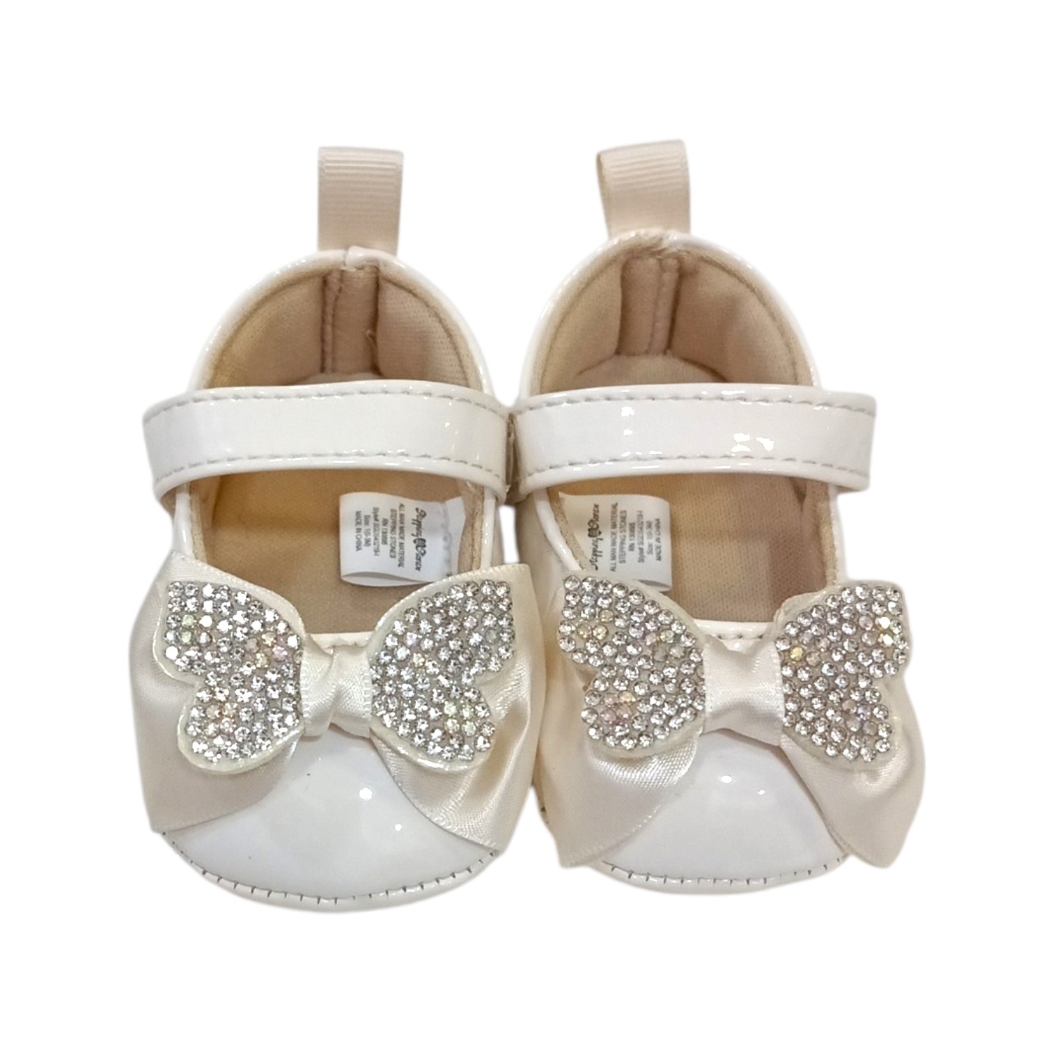Zapatito Beige Charol Moña Brillantes