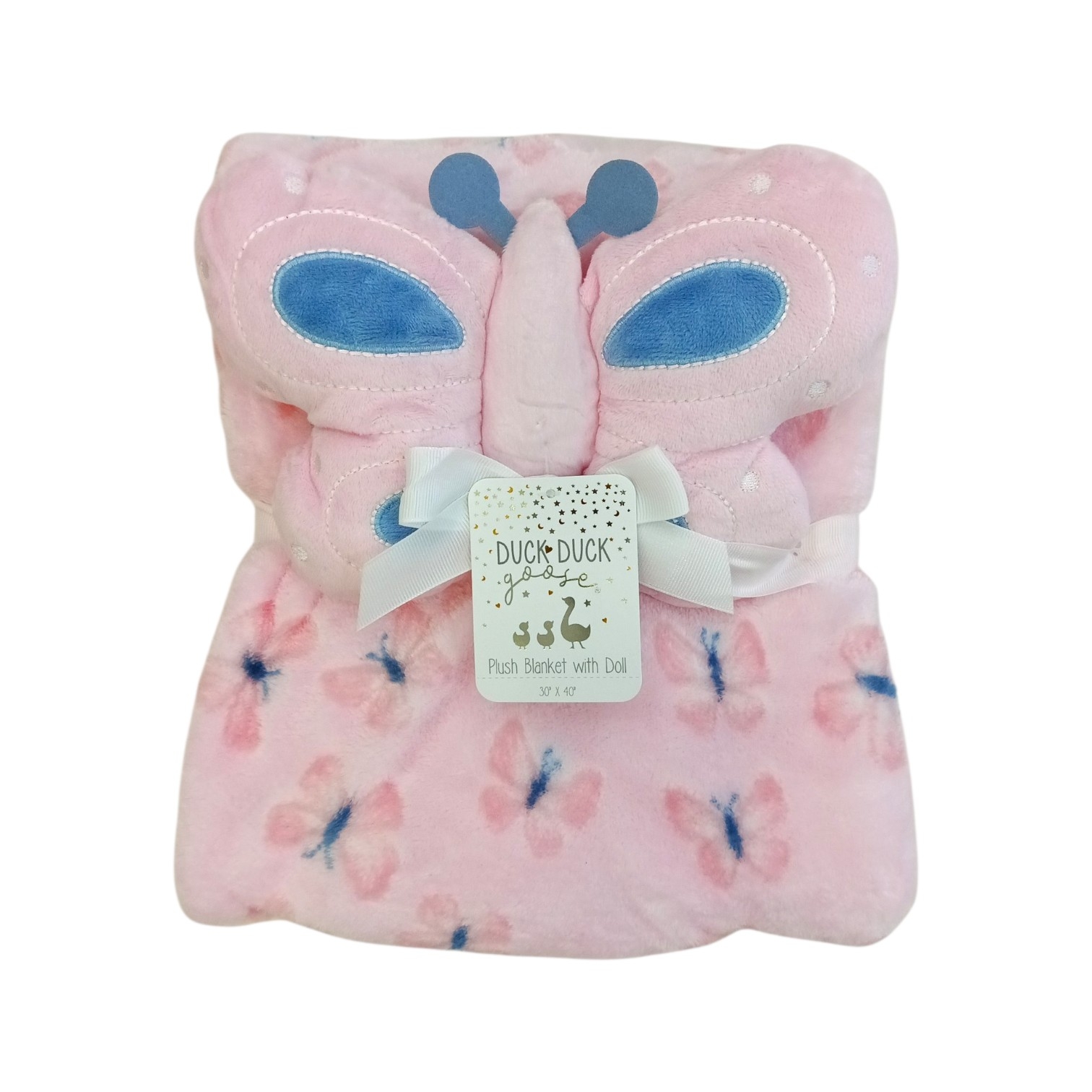 Cobija Peluche Mariposa Rosa