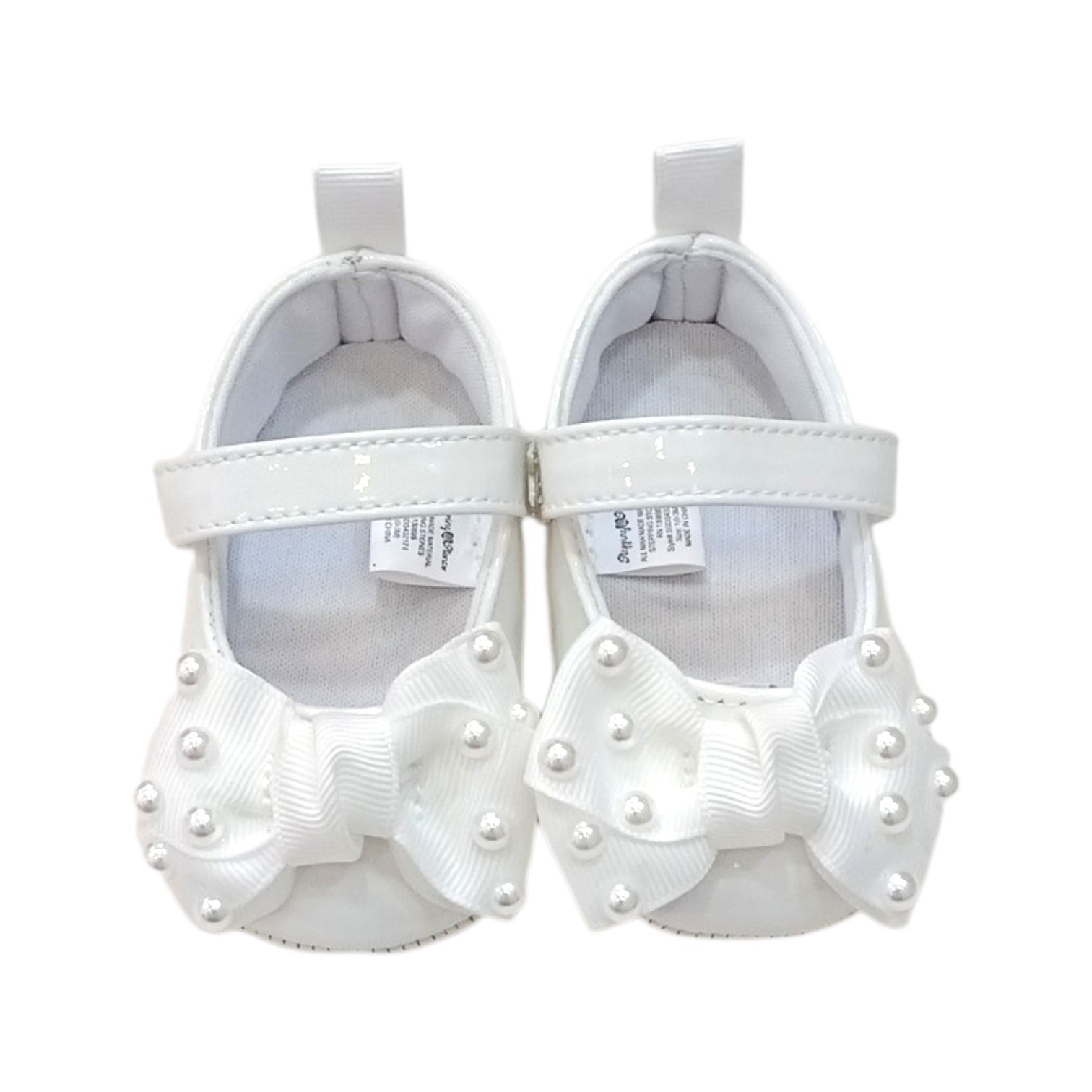 Zapatito Blanco Charol Moña Perlas