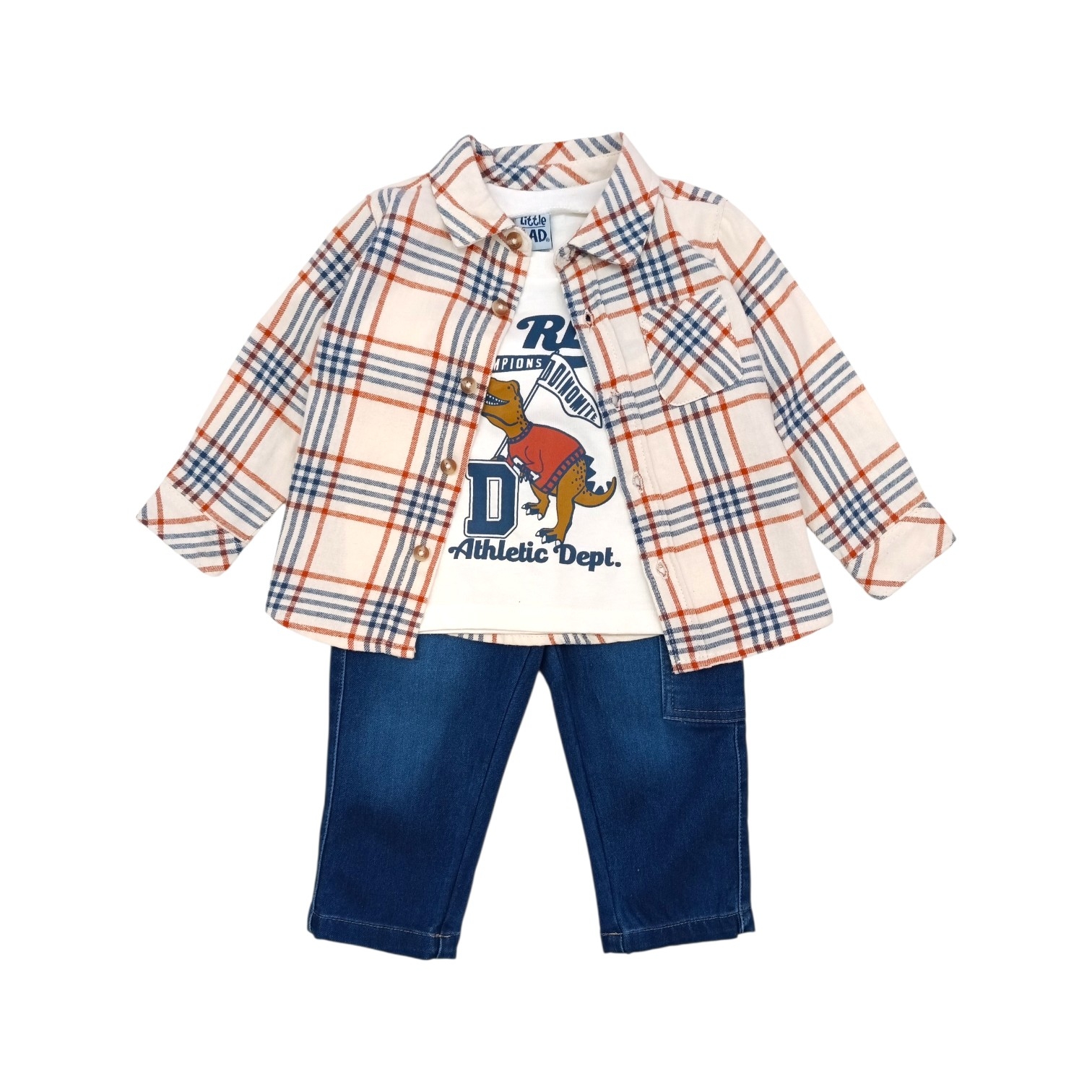 Conjunto C/Cuadros Dino Pantalón Lona
