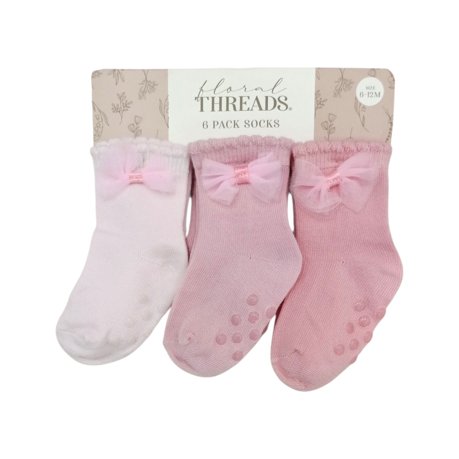 Set Calcetas Rosa-Peach Moña