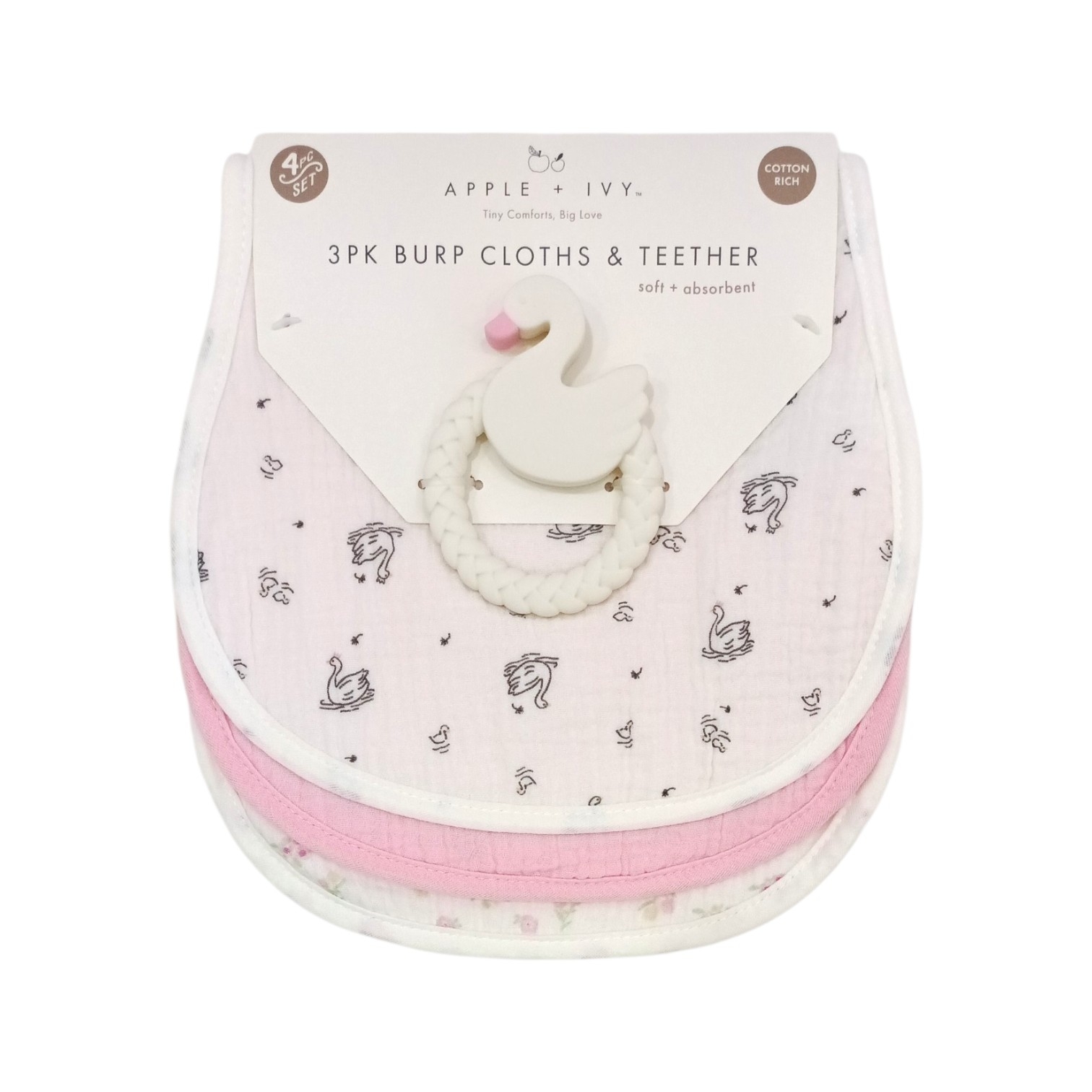 Set Baberos C/Mordelón Cisne Rosa