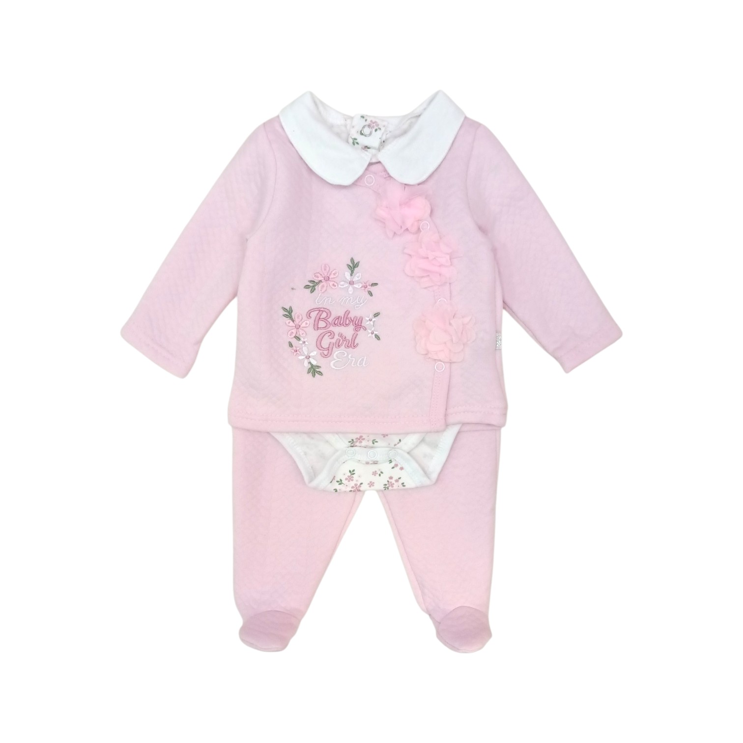 Conjunto Suéter Flores Rosa
