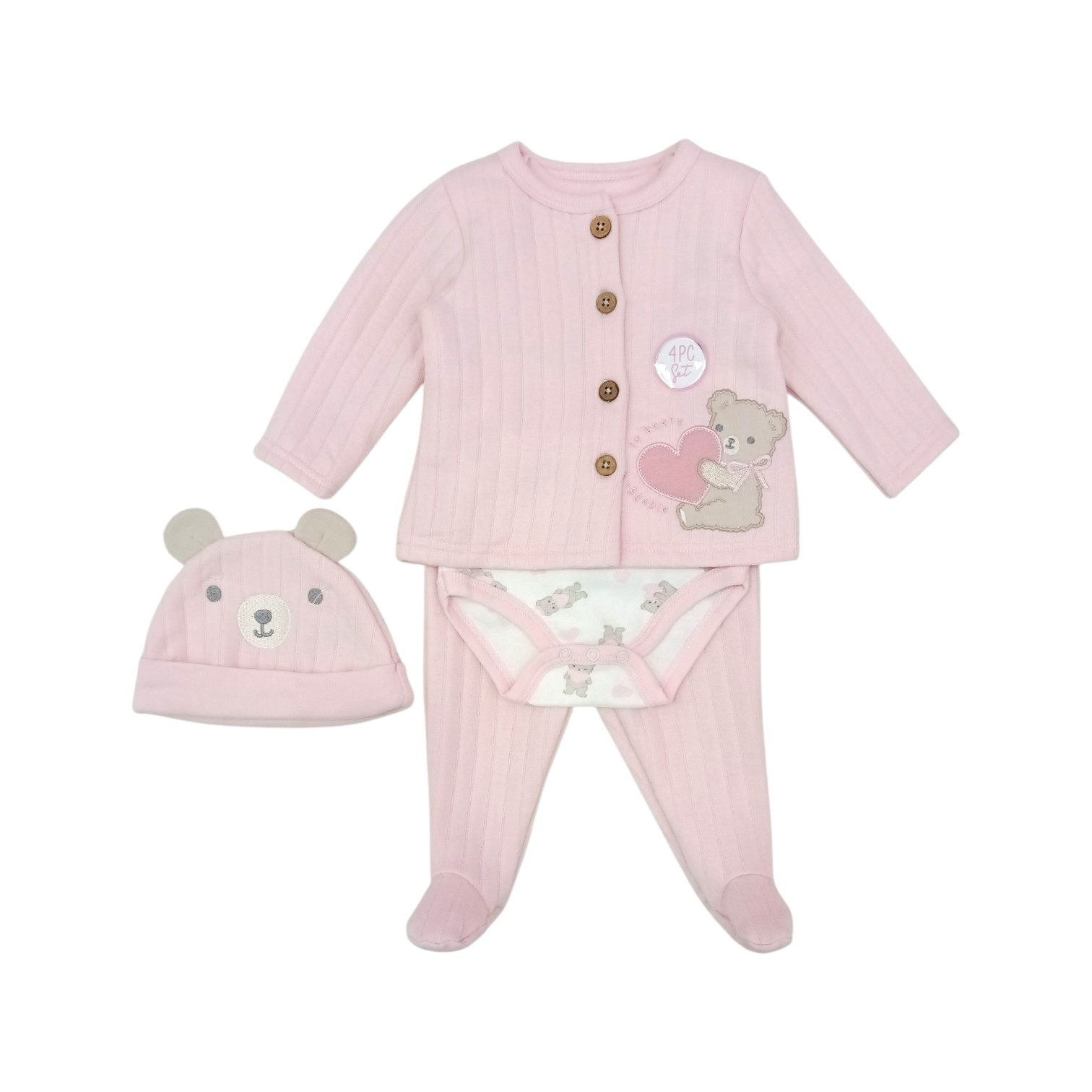 Conjunto Suéter Osita Rosado